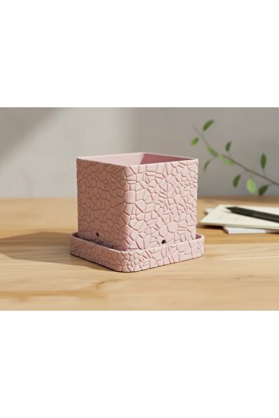 OEM Decorative flower pot with modern design and tray, 3D printing