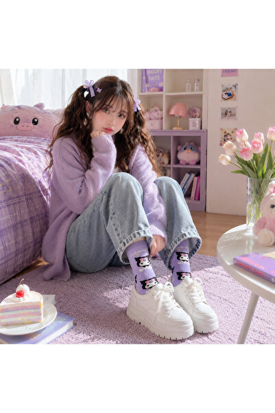 SOCKSBULL Y2K Kawaii Korean Style Gotik Karakter Desenli Pamuklu Genç Kız-Çoc...