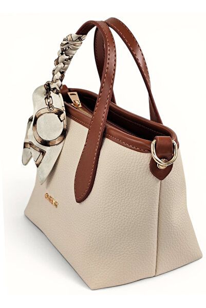 Evident Cream, Soft Textured, Scarf, Cross Strap, Minimalist, Hand & Shoulder Women's Bag