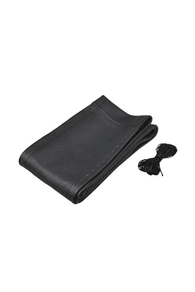 AUTOMAX Husa volan piele neagra cu snur 46-48cm