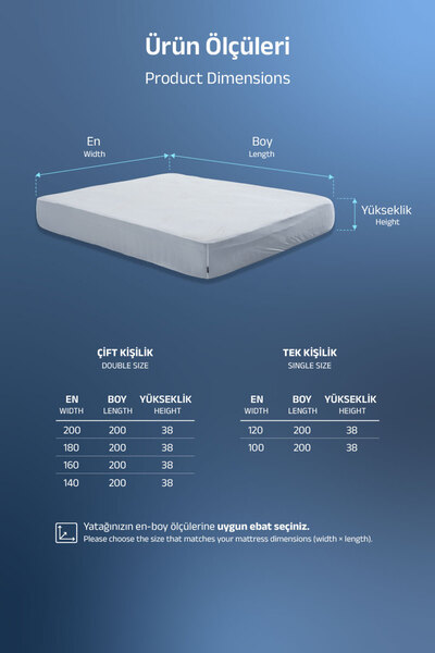 VİSCOTEX Bamboo Premium Sıvı Geçirmez Fitted Alez, Doğal Bambu Nefes Alabilen Sessiz Full Kenar Yatak Koruyucu