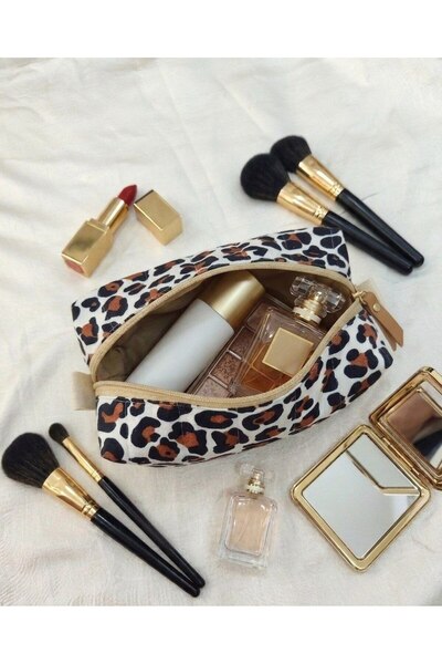 Love Angels Leopard Makeup and Organizer Handbag Dimensions 25X15X8