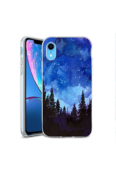 OEM Husa compatibila cu Apple iPhone XR Silicon Gel Tpu Model Night Forest