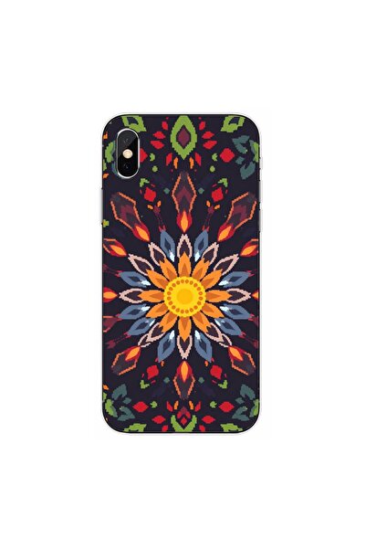 OEM Husa compatibila cu Apple iPhone X Silicon Gel Tpu Model Pixel Art Sun Mi...