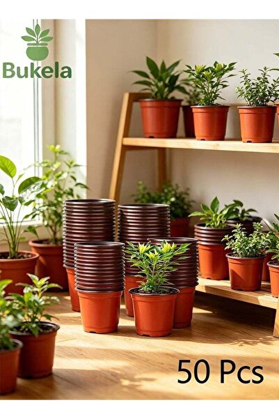 Bukela 50 Pack Plastic Planter Nursery Pots 13.5Cm