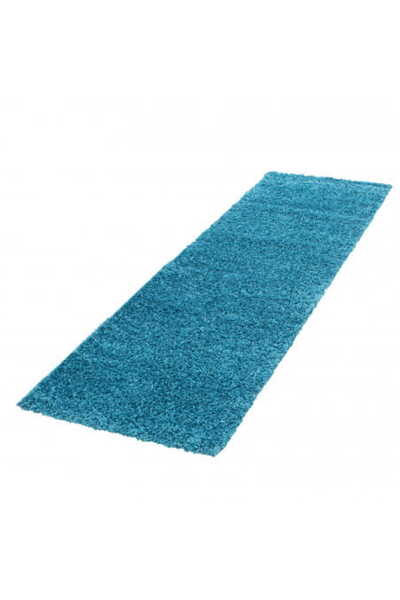 AYYILDIZ Covor Shaggy, Life unicolor, 80 x 250 cm, Turcoaz, Polipropilen, Oek...