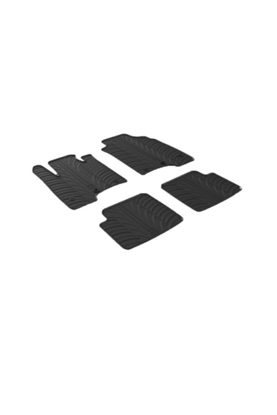 Gledring Top Bottom Set of rubber car mats Fiat Panda Facelift 2014-, Black, ...