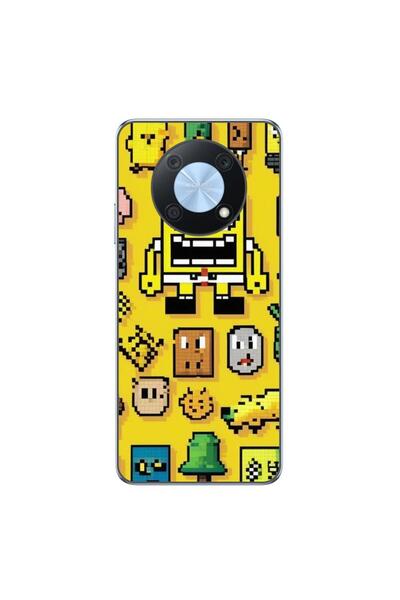 OEM Husa compatibila cu Huawei Nova Y90 Silicon Gel Tpu Model Pixel Art Spong...