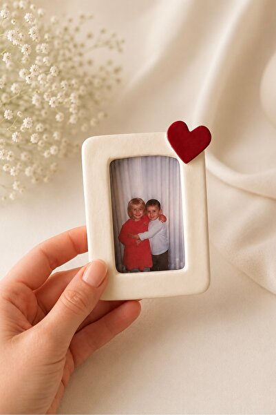 Mandalin Art Studio Kalp Detaylı Mini Çerçeve Magnet 10 cm