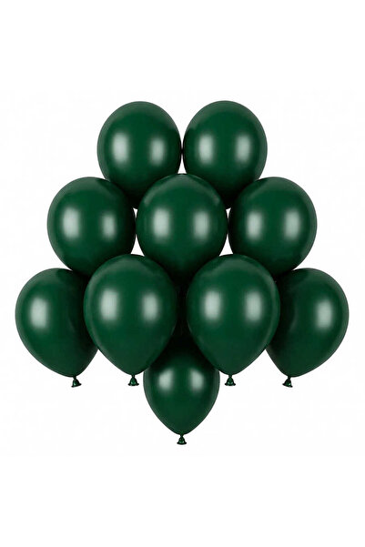 BeySüS Emerald Green Color Latex Pastel Balloon (13 cm) - 10 Pieces