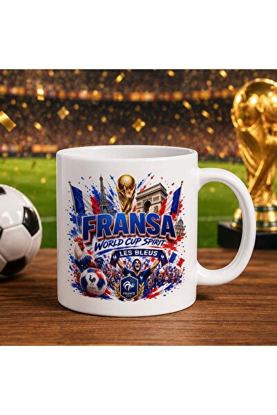 Bk Gift كأس أبيض بتصميم كأس العالم لكرة القدم بتصميم مشجعي فرنسا