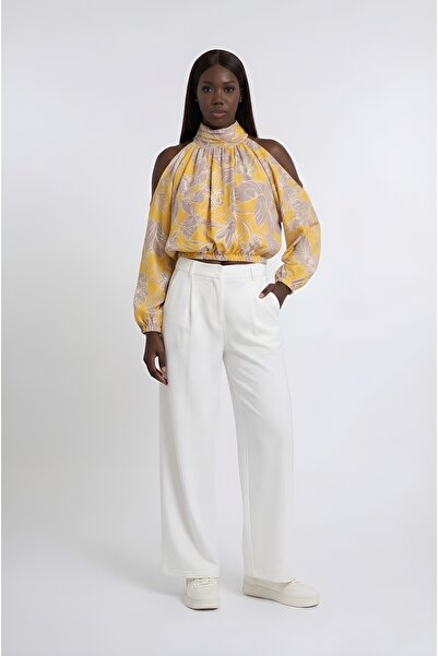 HANIQA Flowy Modern Stylish Casual Dark Tone Blouse