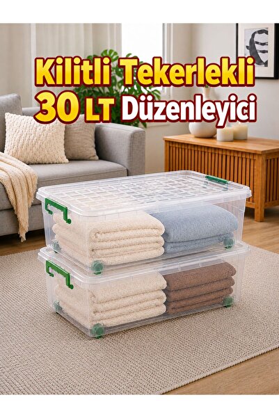 LOREMPBOX Set od 2 zaključavajuće kutije za skladištenje od 29 LT sa točkovim...