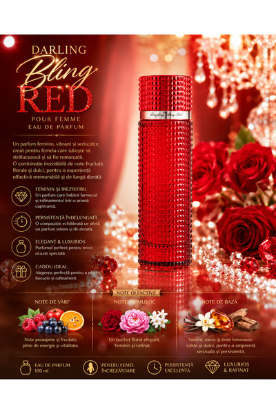 V.V LOVE Darling Bling Red Eau de Parfum 100 ml – Feminine, Sweet and Seductive