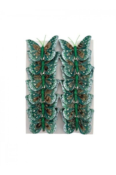OEM Fluturi Din Pene Verde 12/Set