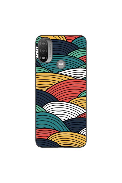 OEM Калъф, съвместим с Motorola Moto E20, силиконов гел TPU, с абстрактен дес...
