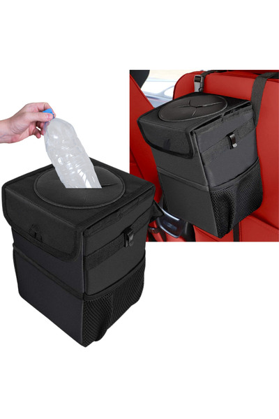 Mardil Coș de gunoi auto organizator, impermeabil, 6L, negru, depozitare inte...