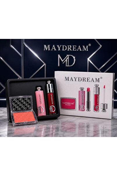 MAYDREAM احدث مجموعة طقم الثلاثي المتألق روج و مرطب و احمر خدود من ماي دريم ر...