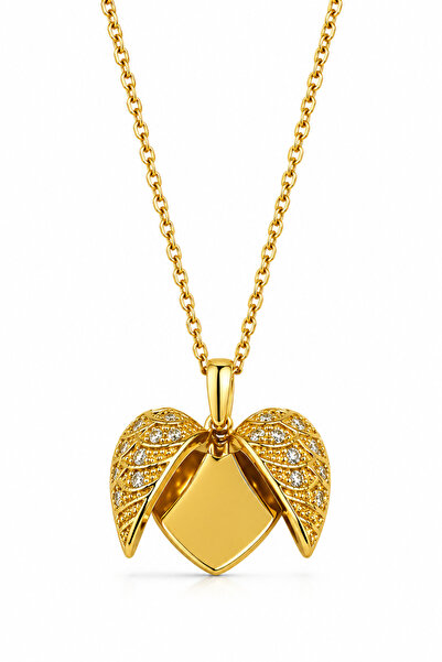 MakeWell Collapsible Heart Clover Butterfly Winged Heart Necklace – Gold and ...