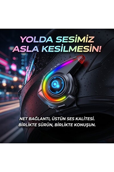 wiks Evrensel İnterkom Motosiklet Bluetooth Kask İnterkomu Su Geçirmez Motorc...