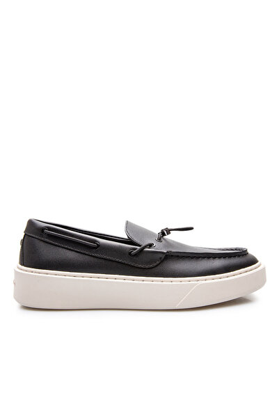 Karl Lagerfeld Ανδρικά Δερμάτινα Deck Slip On Loafers Μαύρα KL53314-000 BLACK