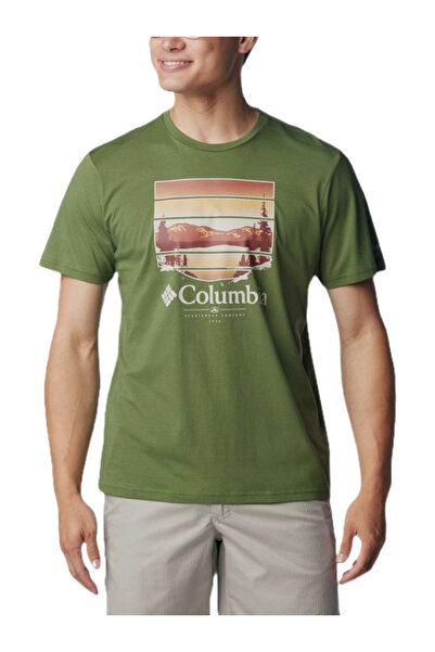 Columbia Ανδρικό Path Lake Graphic T-shirt Πράσινο 1934814-352