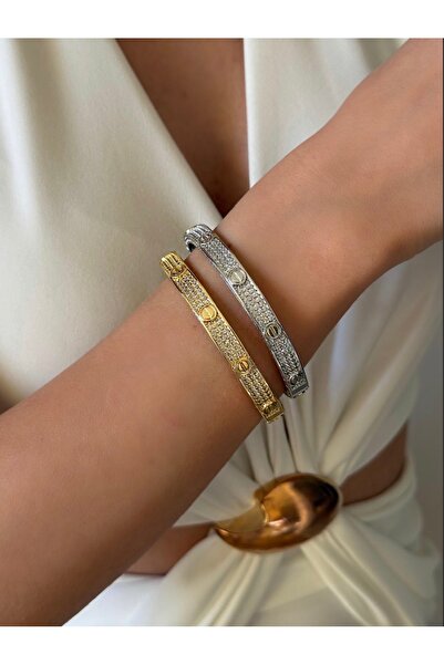 DELLS ACCESSORY مجموعة أساور Xuping Jewerlry من الفضة والذهب مع أحجار الزركون...
