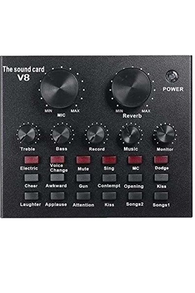 PopZa Generic V8 Live Sound Card Audio Mixer USB External Sound Card Headset ...