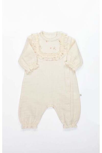 Bistyle Gots Certified Flowers Muslin Jumpsuit Beige