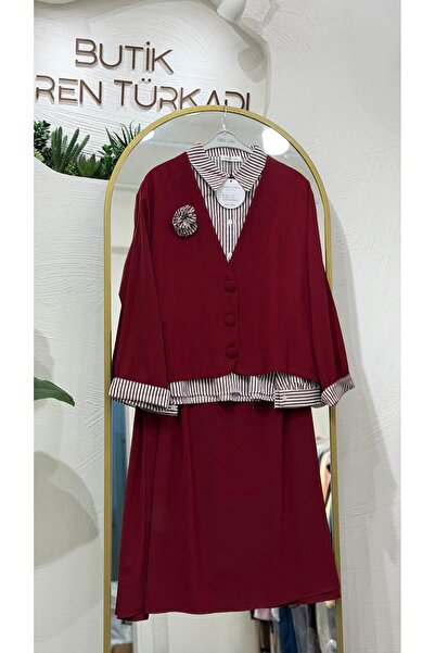 YAREN CLARA Venice Burgundy 3-Piece Set Yrn-444