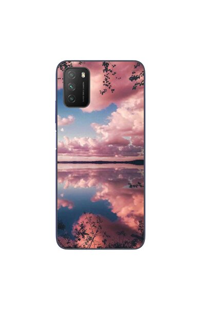 OEM Θήκη συμβατή με Xiaomi Poco M3 από σιλικόνη gel TPU, σχέδιο Ροζ Σύννεφα