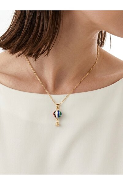 lotusbybuket Çelik Gold/Altın renkli balon figürlü kolye