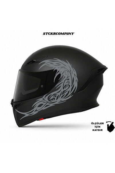 STCKRCO Tribal Wave Kask Sticker – Motor Kaskı İçin Premium Tribal Sticker - ...