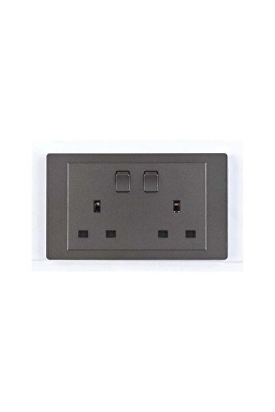 Duravel Electric Vivace 2 Gang Socket, 13A 250V, (Black)