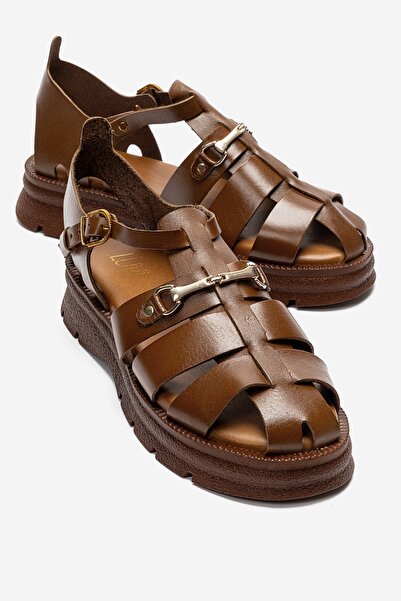 LuviShoes Sandale de damă RIELA din piele naturală, cu cataramă