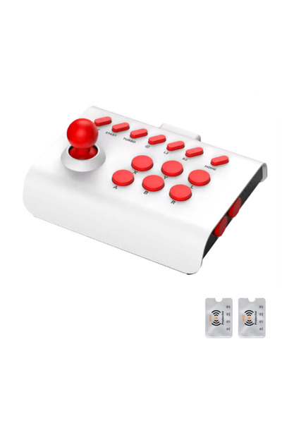 UnderShop Controler de joc wireless arcade-vintage, 14 butoane retro pentru j...