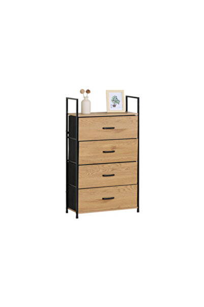 Target Home Μεταλλοξύλινη συρταριέρα Metalwood-60 με 4 δρύινα συρτάρια, 58,6x...