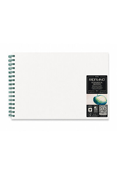 Fabriano Eco Sketchbook Spiral Bound Hard Cover 70 Sheets White Hardcover 21X...