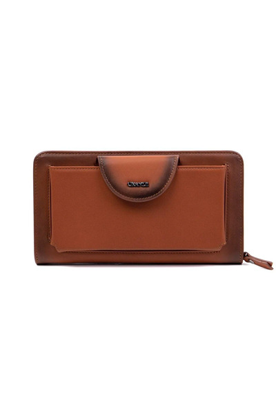 Grande 2737 Genuine Leather Wallet with Phone Compartment, Zipper, Multiple C...