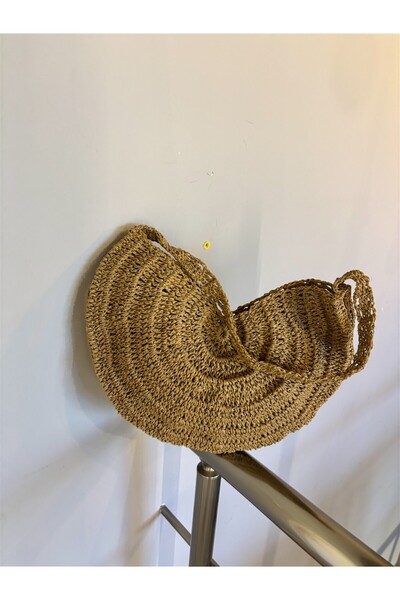 Gözde Tasarım Butik Women's Natural Beige Color Handmade Crochet Knitted Stra...
