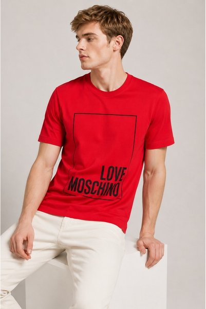 Love Moschino تي شيرت من القطن بنسبة 100% بتصميم عادي من ماركة Big Box