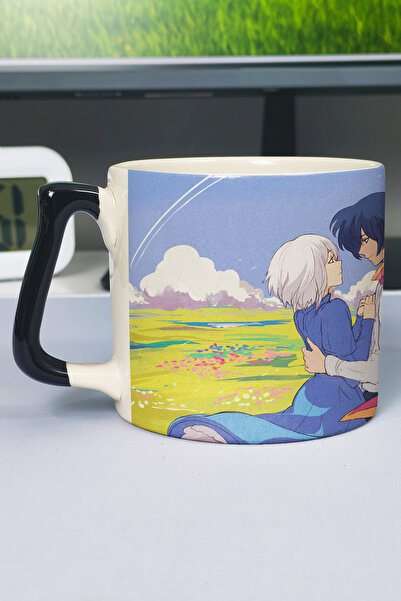 ZipZap كوب سيراميك فاخر مطبوع عليه رسومات أنمي Howl's Moving Castle (قطعة واح...