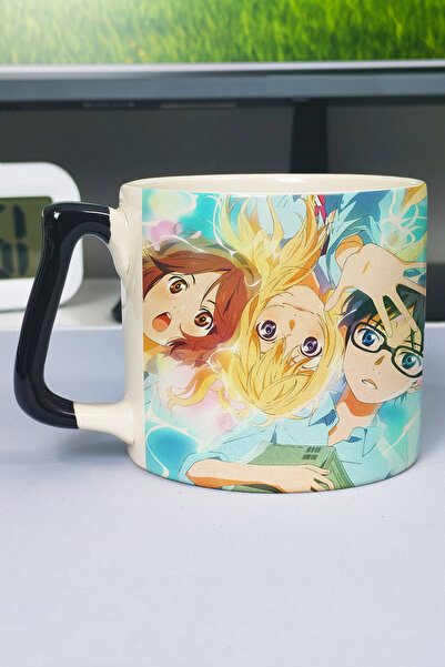 ZipZap كوب سيراميك فاخر مطبوع عليه أنمي Your Lie in April (قطعة واحدة) بمقبض ...