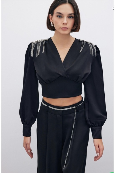 Seda BiliciBoutique Padded Shirt with Shoulder Epaulettes