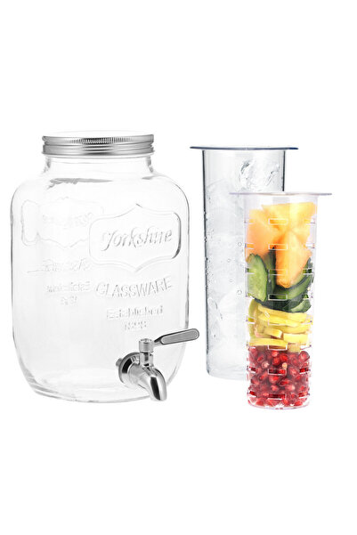 Navaris Beverage dispenser with fruit infuser and ice insert, 4 L, 52425.01