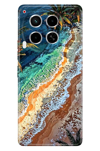 TECNO Camon 30 (CL6) Kılıf Tropical Ada Temalı Desenli Darbe Emici Silikon