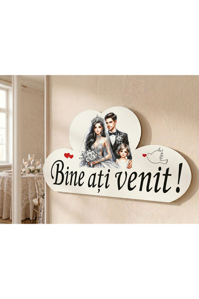 Bello Carino High quality decoration products "Welcome!" Sign, Intertwined He...