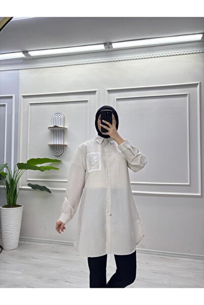 moda acar ÇİZGİLİ TAŞ TUNİK