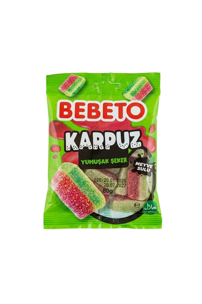 BEBETO Karpuz Yumuşak Şeker Jelibon 80 g 3 adet