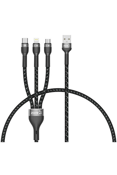 zore ​ سلسلة زوري شيرا كابل USB 3 في 1 بطول 30 سم